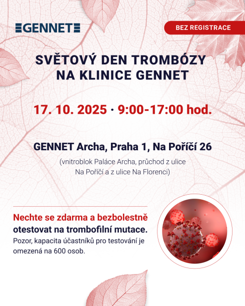 Světový den trombózy na klinice GENNET